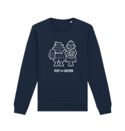 French Navy Printed Sweater Front