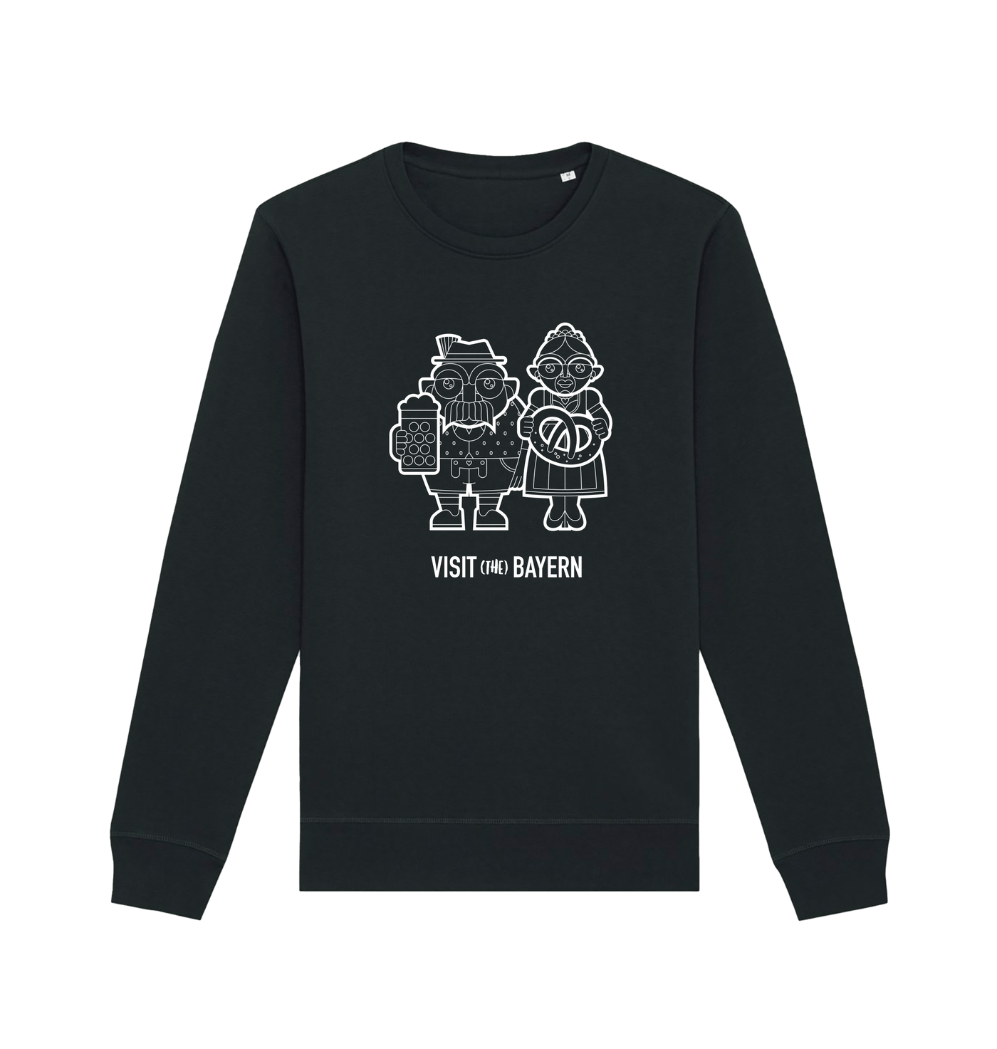 Black Printed Sweater Front