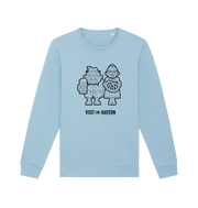 Sky Blue Printed Sweater Front