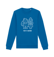 Royal Blue Printed Sweater Front