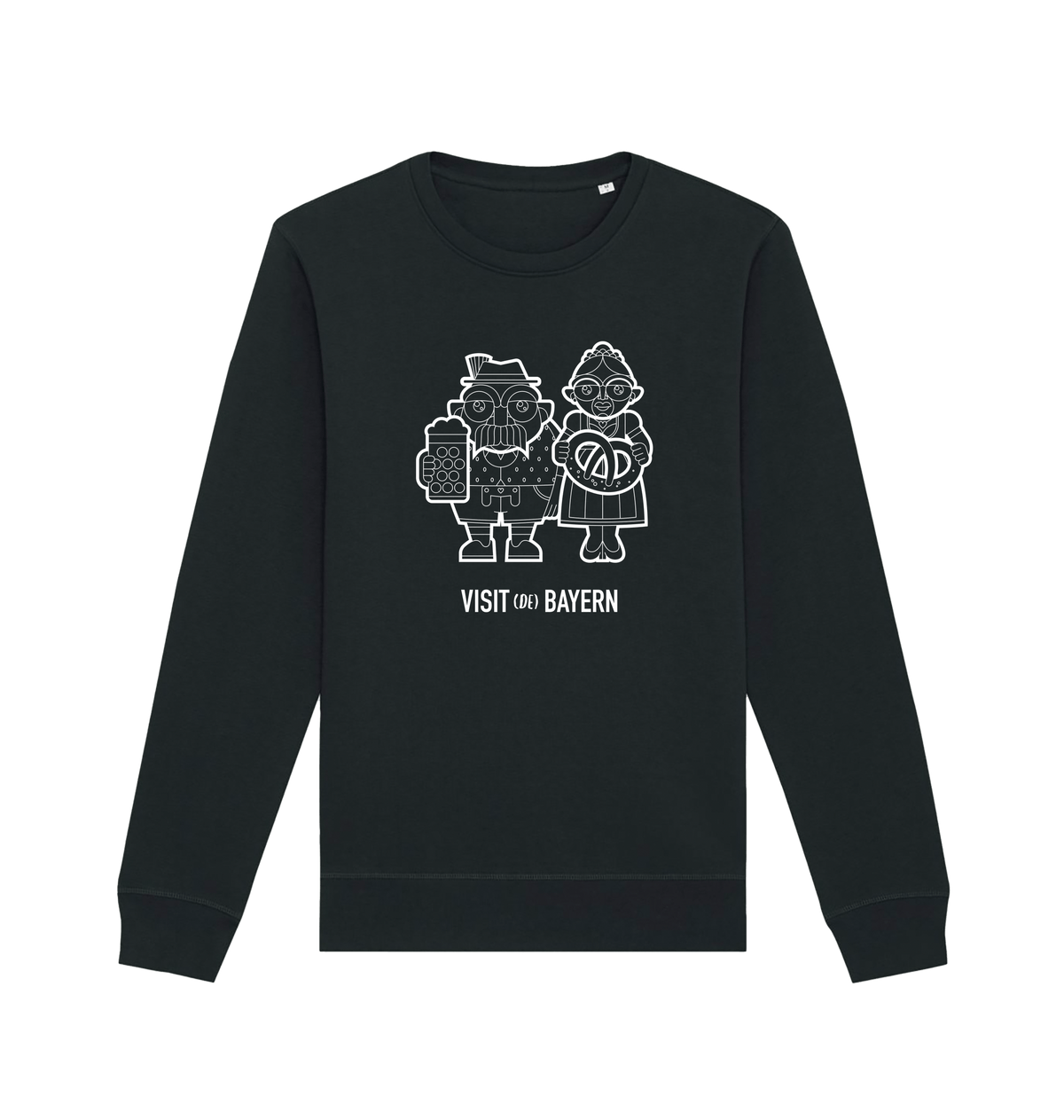 Black Printed Sweater Front