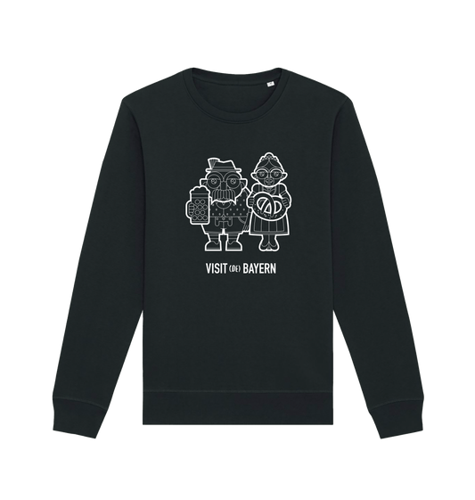 Black Printed Sweater Front