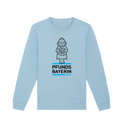 Sky Blue Printed Sweater Front