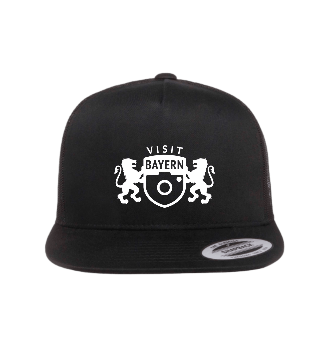 Black Heat Transfer Trucker Cap Front