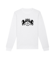 White Printed Sweater Front