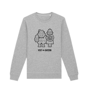 Heather Grey Printed Sweater Front