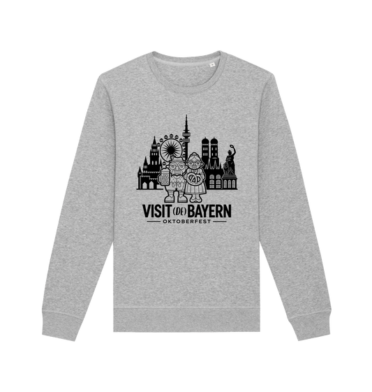 Oktoberfest München Unisex Sweatshirt - Illustration in Schwarz – Heather Grey