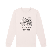 Vintage White Printed Sweater Front