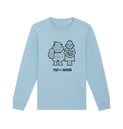 Sky Blue Printed Sweater Front