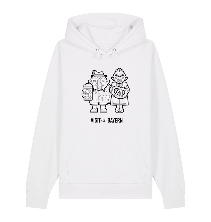 Bayern Unisex Hoodie Visit(de)Bayern | Bua & Madl– Illustration in Schwarz