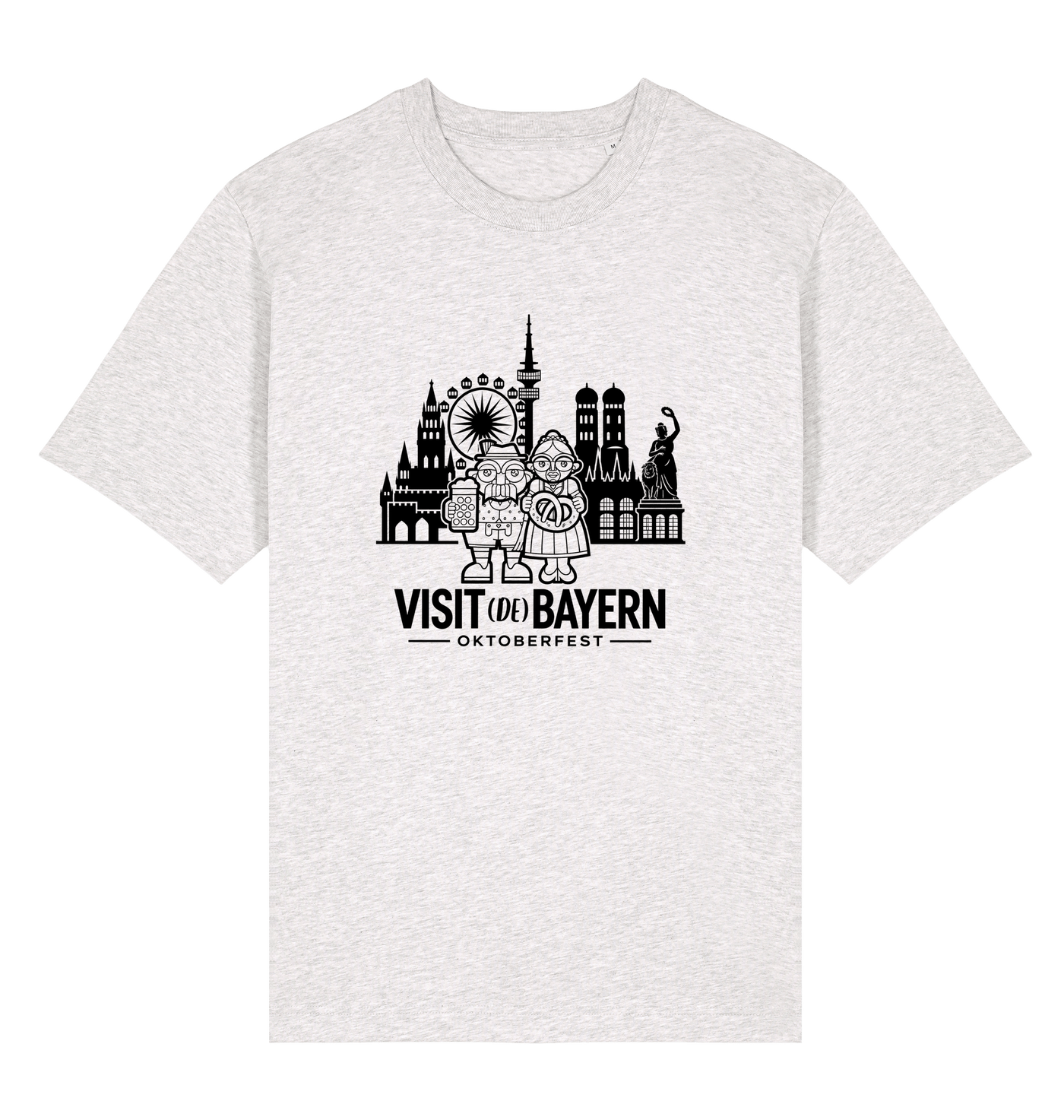 Oktoberfest München Unisex T-Shirt - Illustration in Weiß – Cool Heather Grey