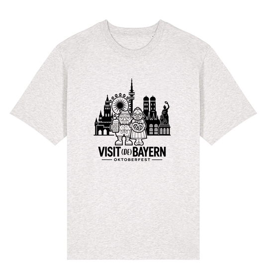 Oktoberfest München Unisex T-Shirt - Illustration in Weiß – Cool Heather Grey