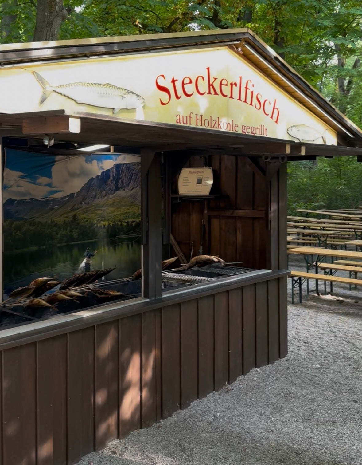 Steckerlfisch im Aumeister Biergarten