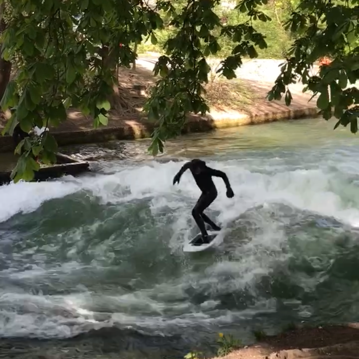 Eisbachwelle im Englischen Garten München