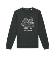 Dark Heather Grey Printed Sweater Front