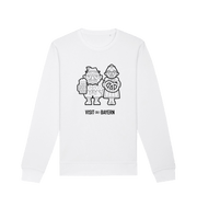 White Printed Sweater Front