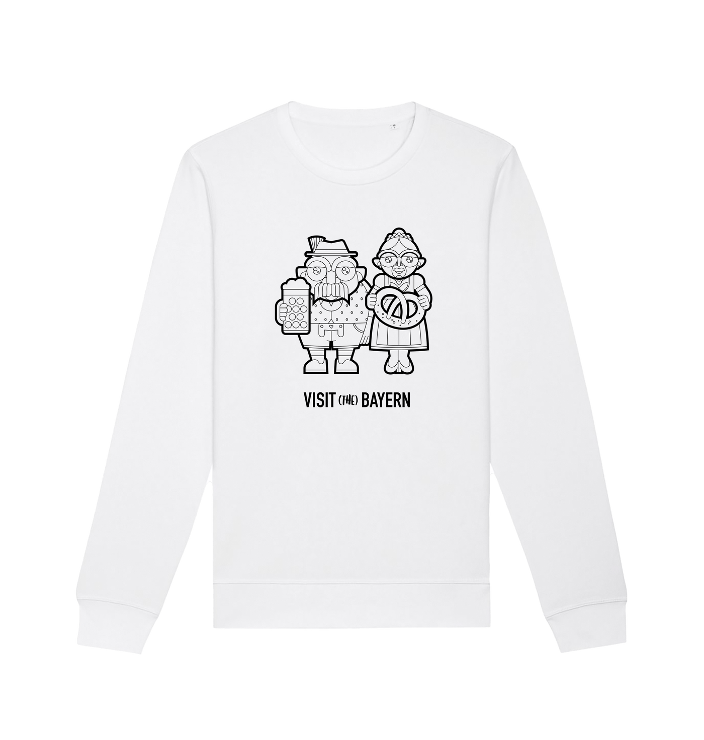 White Printed Sweater Front