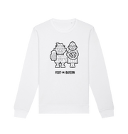 White Printed Sweater Front