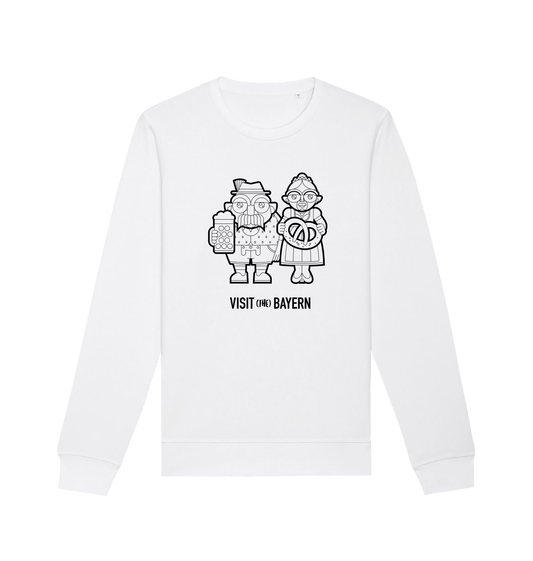White Printed Sweater Front