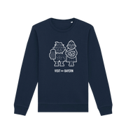 French Navy Printed Sweater Front
