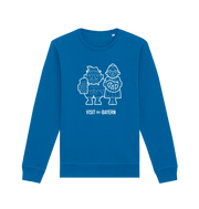 Royal Blue Printed Sweater Front