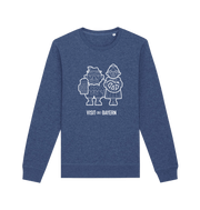 Dark Heather Indigo Printed Sweater Front