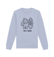 Serene Blue Printed Sweater Front