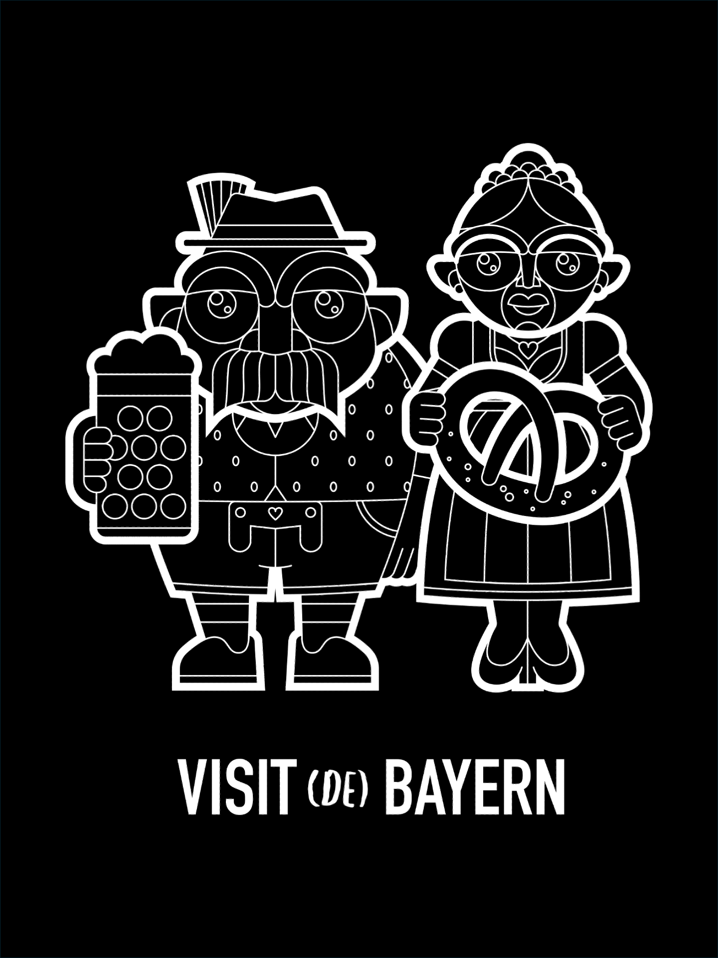 Detailansicht Visit (de) Bayern Logo auf Bio-Baumwolle