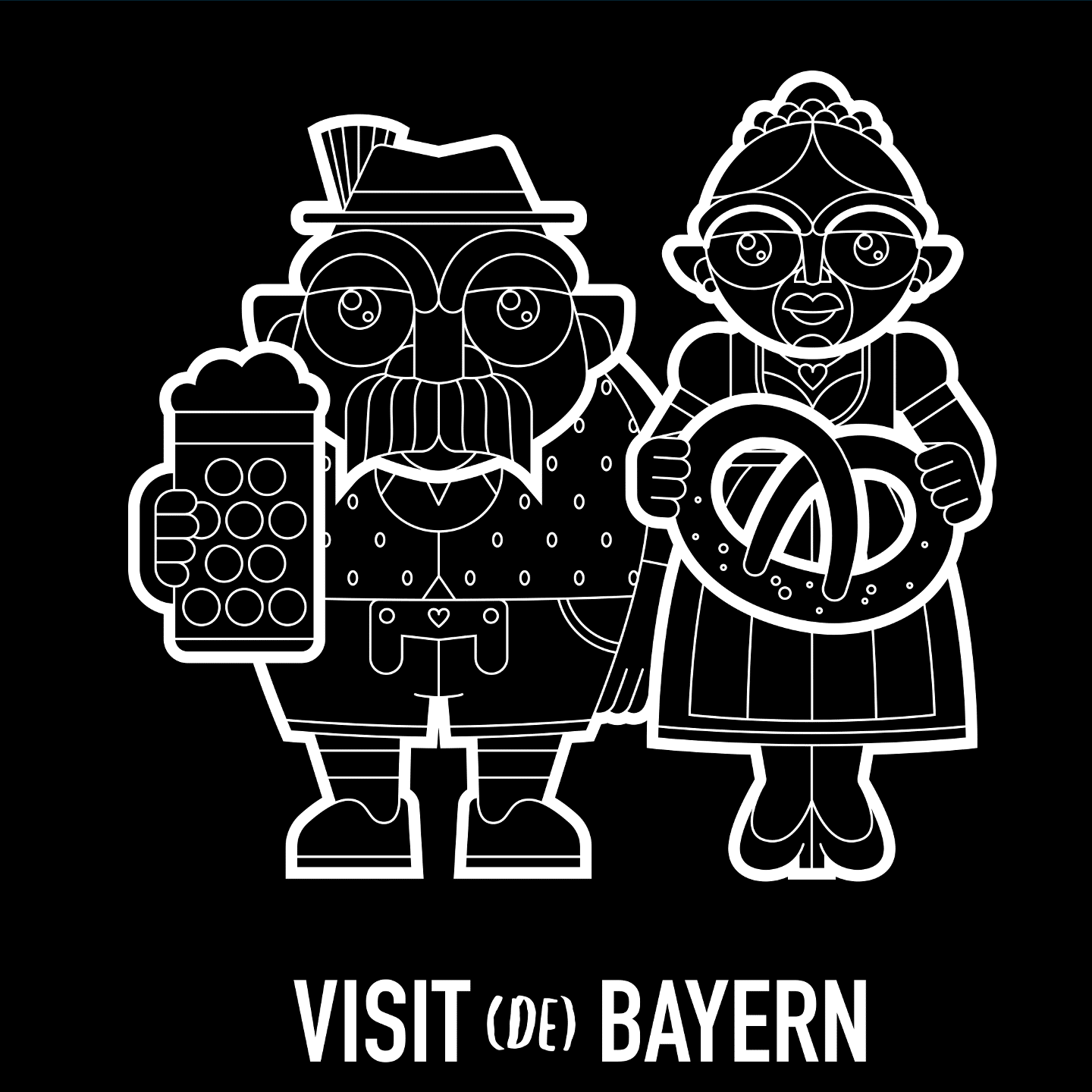 Detailansicht Visit (de) Bayern Logo auf Bio-Baumwolle