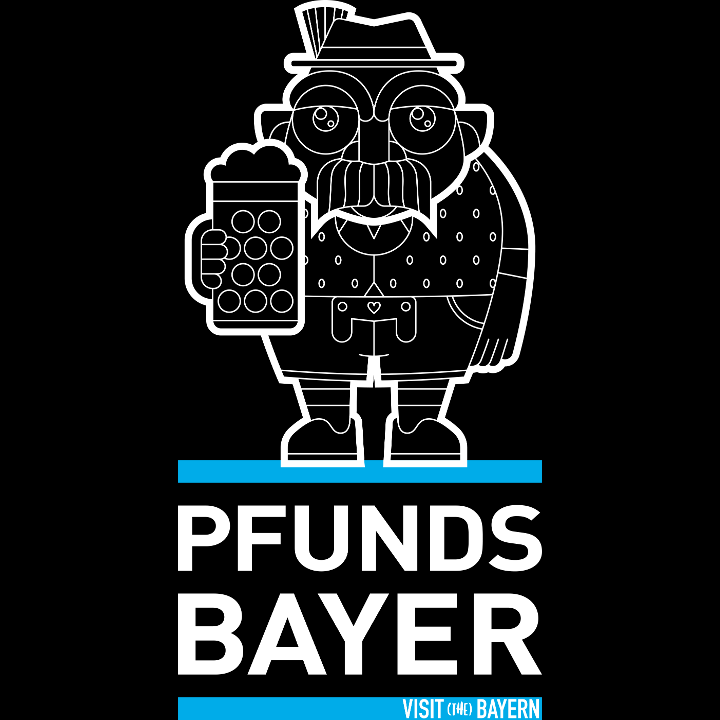 VisitBayern Unisex T-Shirt | Pfundsbayer – Illustration in Weiß – Bild 2