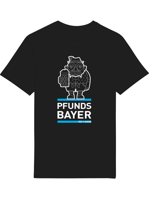 VisitBayern Unisex T-Shirt | Pfundsbayer – Illustration in Weiß
