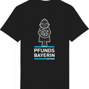 VisitBayern Unisex T-Shirt | Pfundsbayerin – Illustration in Weiß