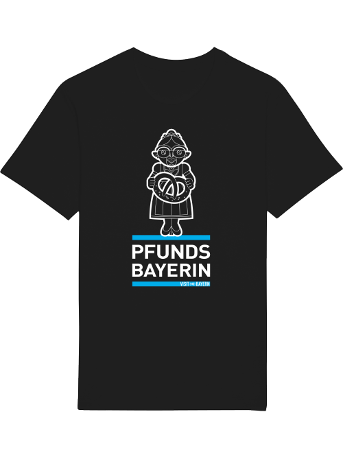 VisitBayern Unisex T-Shirt | Pfundsbayerin – Illustration in Weiß